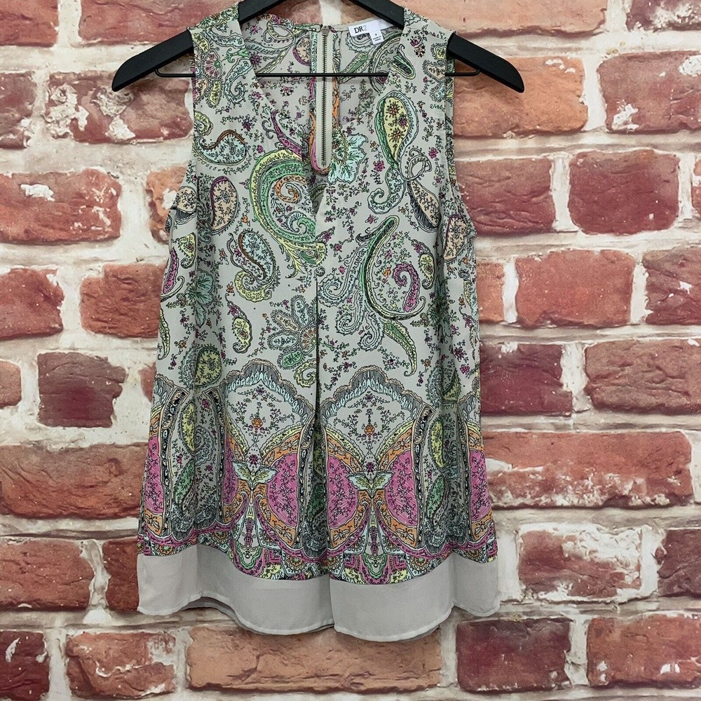 Anthropologie DR2 Daniel Rainn Top Women's Small Multicolor Boho Floral Shirt